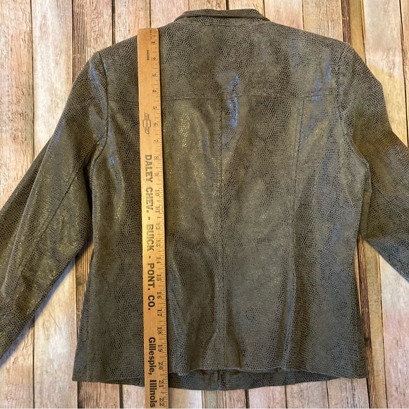 Alfani Women’s Leather Snakeskin Moro Jacket with Snap Pockets S and Lined - Picture 7 of 9